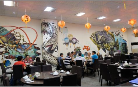 吴堡海鲜餐厅墙体彩绘