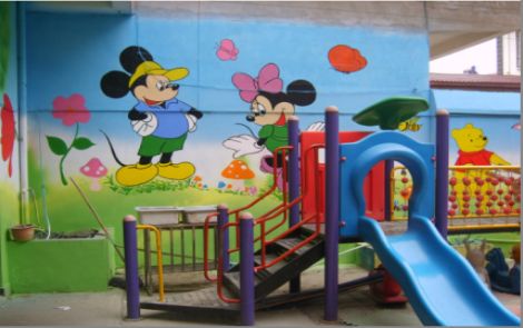 吴堡幼儿园室外彩绘